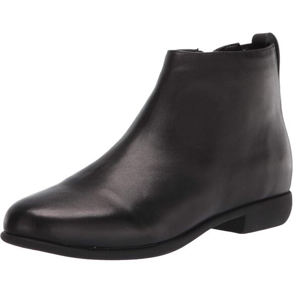 Aerosoles Women Spencer Low Block Heel Ankle Booties Size US 8.5M Black Leather - Picture 1 of 4